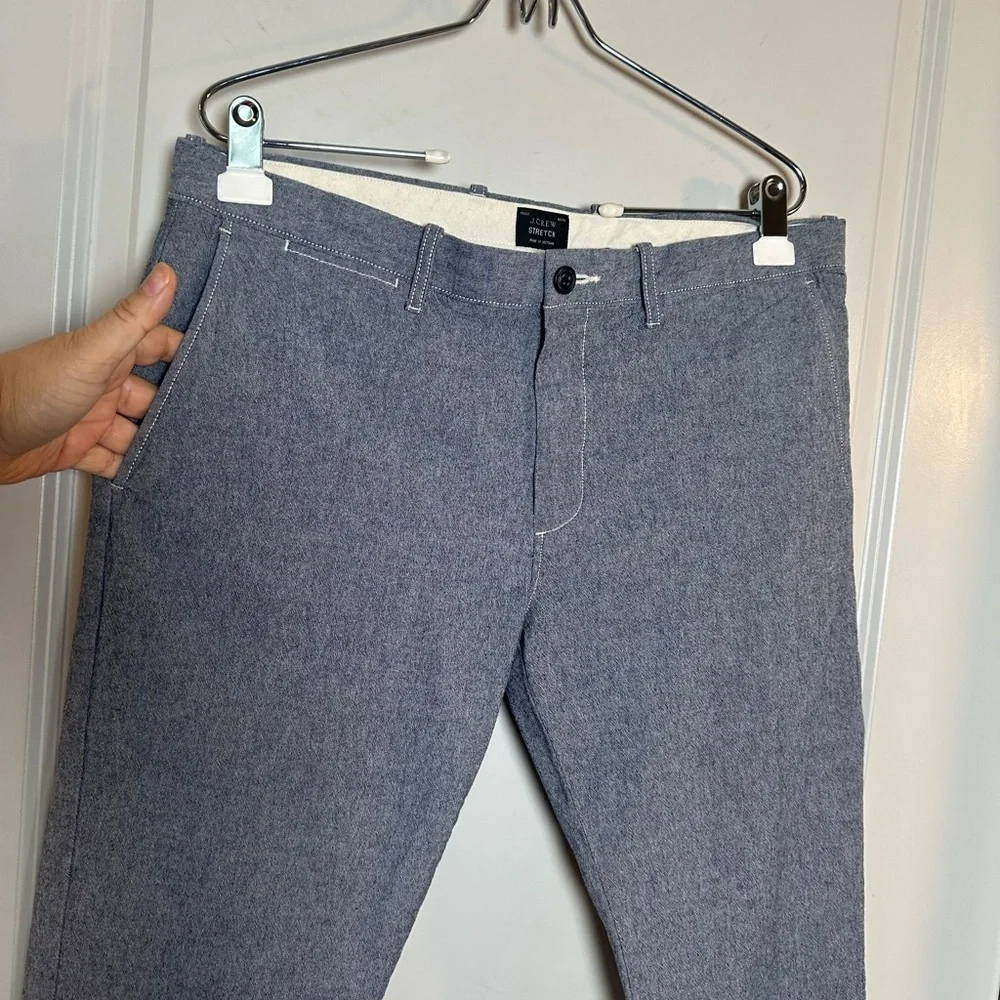 J. Crew 484 Slim Stretch Cotton Blue Pants, Size 34W/30L